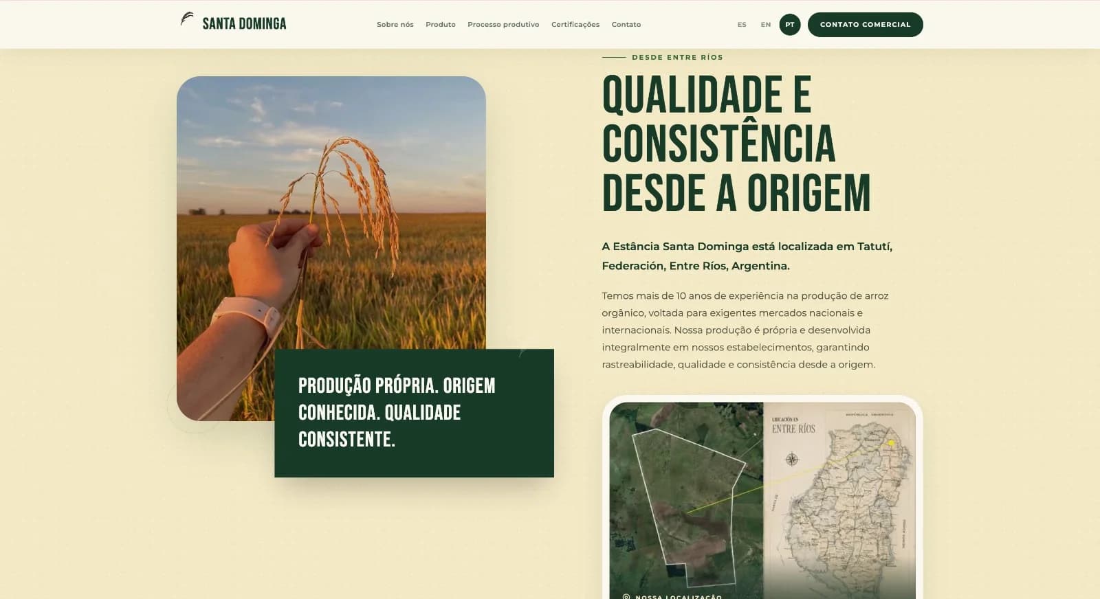 Sección de origen de Santa Dominga en su versión en portugués